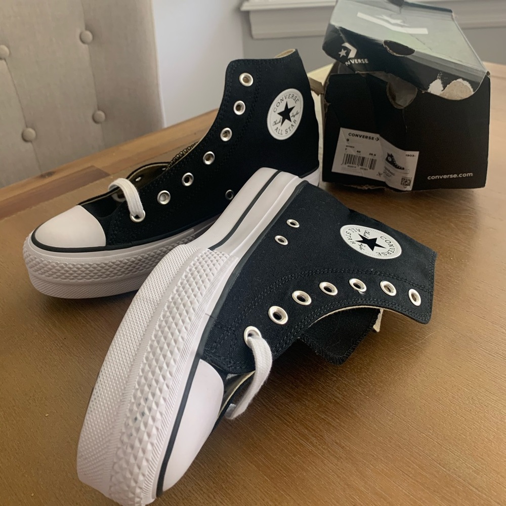 black platform converse